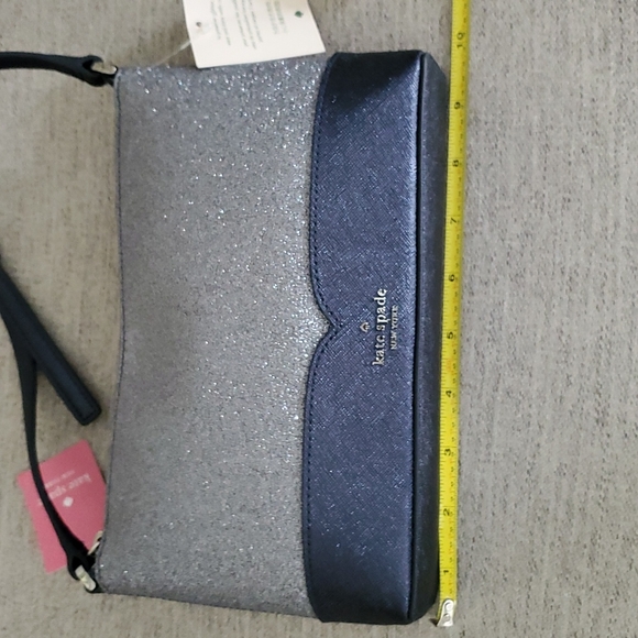 NEW Kate Spade cross body bag,purse, Lola glitter,dusk grey.Beautiful bluish tin - Picture 7 of 8
